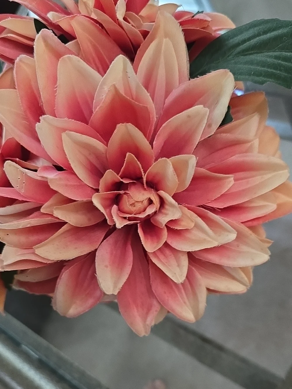 Shabby Chic Pink Artificial Dahlia Bouquet in Burlap Wrap